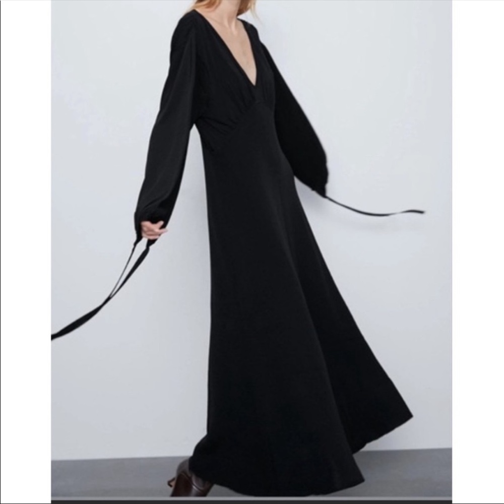 Zara Black Knit Long Dress
